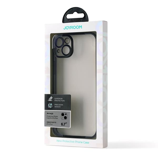 Cover gel cover til iPhone 14 Plus cover med metalramme 14Q sort