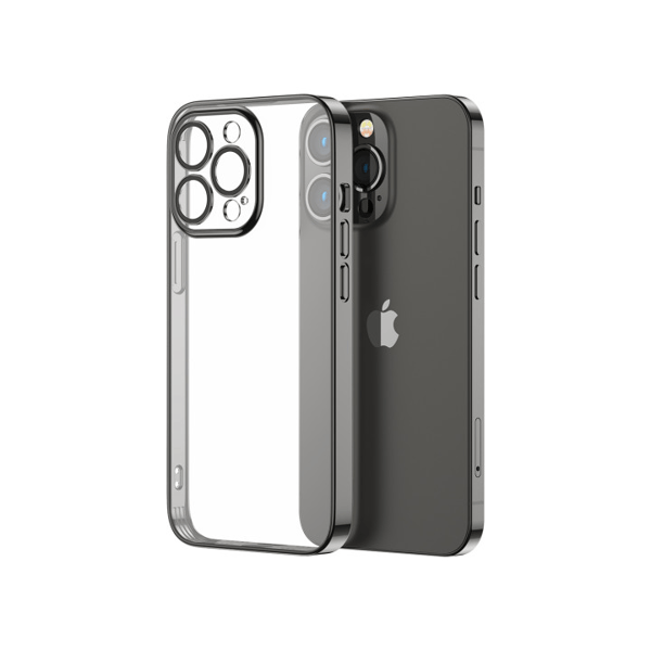 Cover gel cover til iPhone 14 Plus cover med metalramme 14Q sort