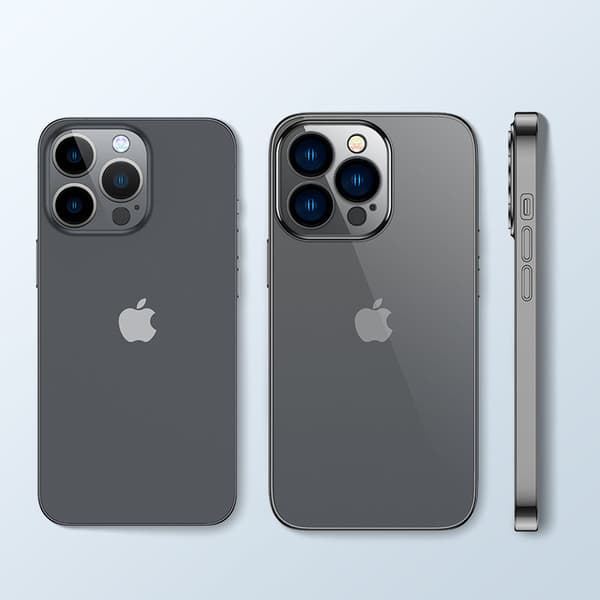 Cover gel cover til iPhone 14 Plus cover med metalramme 14Q sort