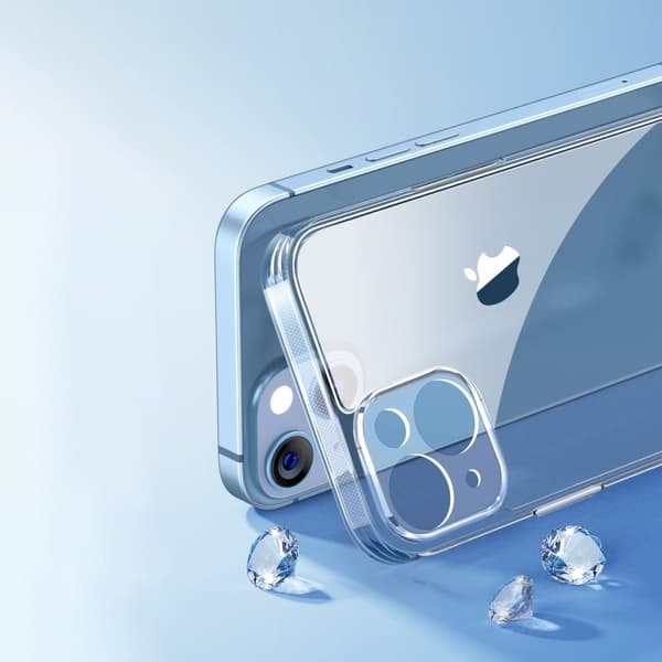Gennemsigtigt beskyttende etui til iPhone 14 Plus med en gelramme