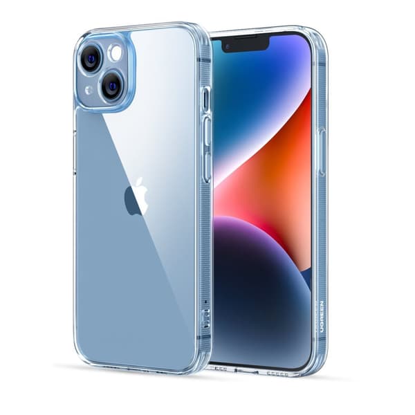 Gennemsigtigt beskyttende etui til iPhone 14 Plus med en gelramme