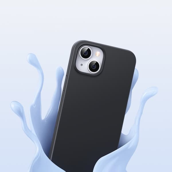 Fleksibelt silikone telefoncover til iPhone 14 Plus beskyttende etui sort
