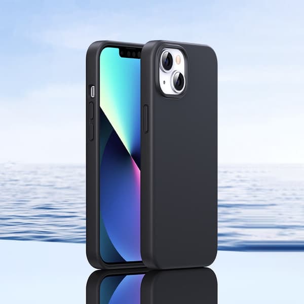 Fleksibelt silikone telefoncover til iPhone 14 Plus beskyttende etui sort