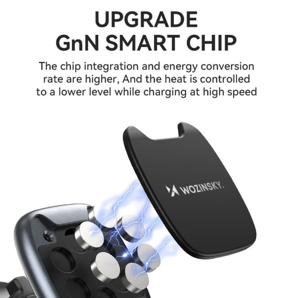 Magnetisk telefonholder til bilventilator, sort