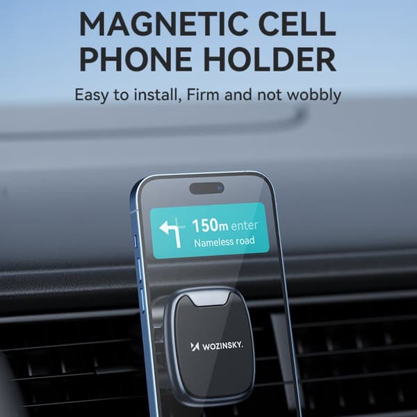Magnetisk telefonholder til bilventilator, sort