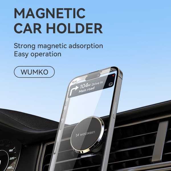 Magnetisk telefonholder til bilventilator, sort