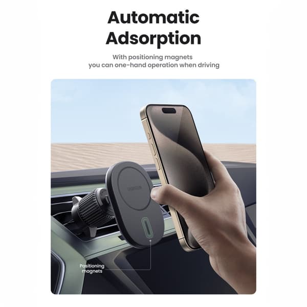 Magneettinen autopuhelimen pidike tuuletusaukkoon, musta