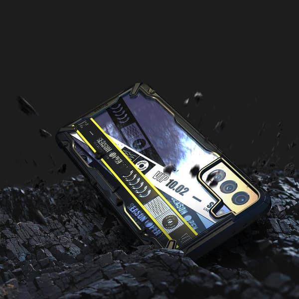 Galaxy S21+ 5G Fusion X Design Ticket band pansarfodral med ram, svart