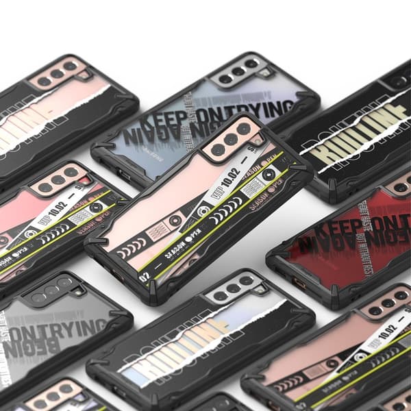 Galaxy S21+ 5G Fusion X Design Ticket band pansarfodral med ram, svart