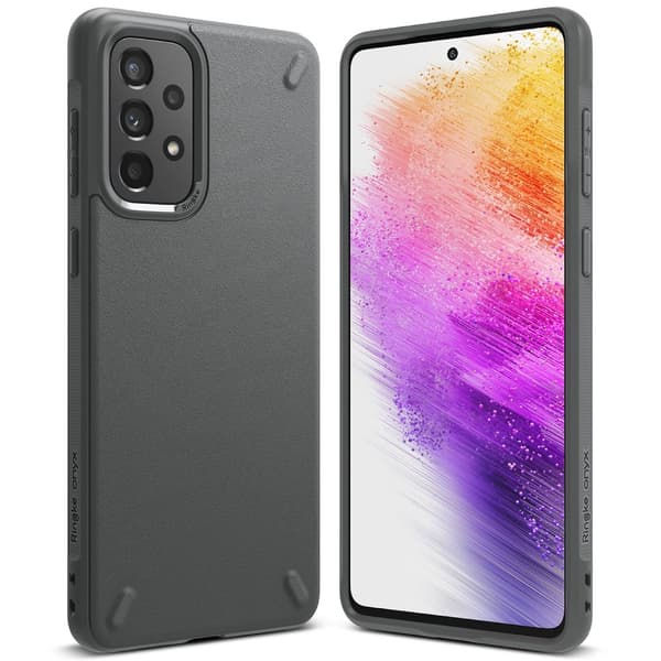 Slitstarkt och flexibelt fodral för Galaxy A73 Onyx grå