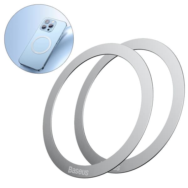 Halo Series magnetisk telefonring SÆT med 2, sølv
