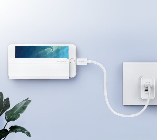 Vægholder, hylde til telefon, tablet, smartphone, hvid