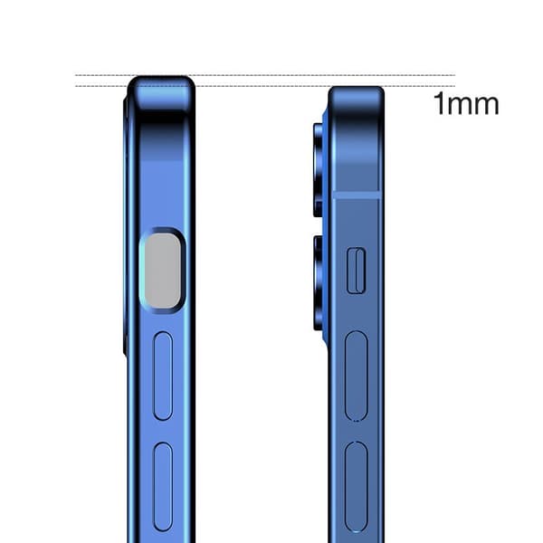 Ultratyndt gennemsigtigt etui med metallisk ramme til iPhone 12 Pro guld