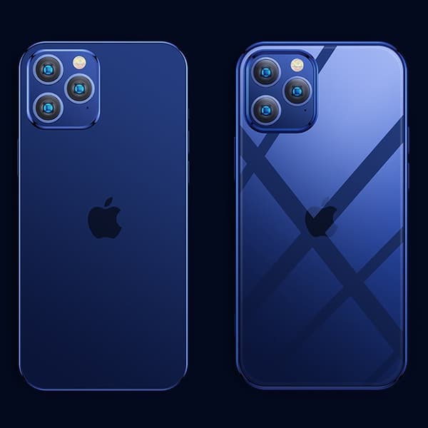 NBS ultratyndt gennemsigtigt etui med metallisk ramme til iPhone 12 mini sort
