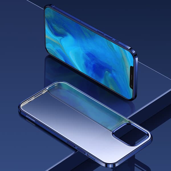 NBS ultratyndt gennemsigtigt etui med metallisk ramme til iPhone 12 mini sort