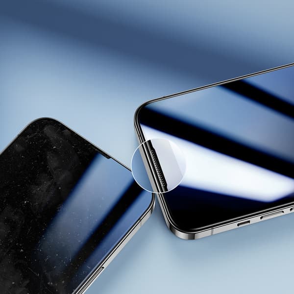 Fuldskærms hærdet glas til iPhone 14 Plus med ramme gennemsigtig Knight 2.5D TG