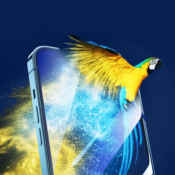 Härdat glas för iPhone 14 Pro Max med transparent Knight monteringssats