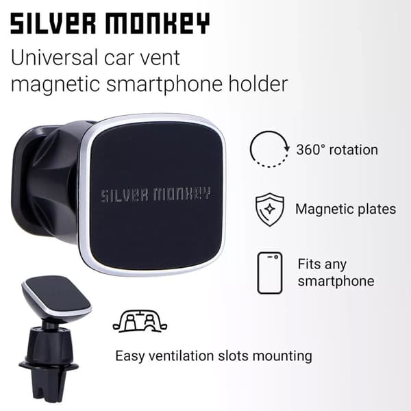 Magnetisk biltelefonholder til luftventil, sort