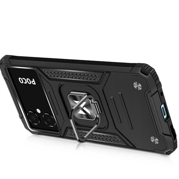 Pansarfodral till Samsung Galaxy A03, magnethållare Ring Armor, svart
