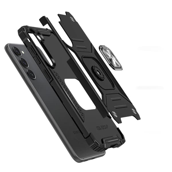 Pansarfodral till Samsung Galaxy S23+, Ring Armor magnetisk hållare, svart