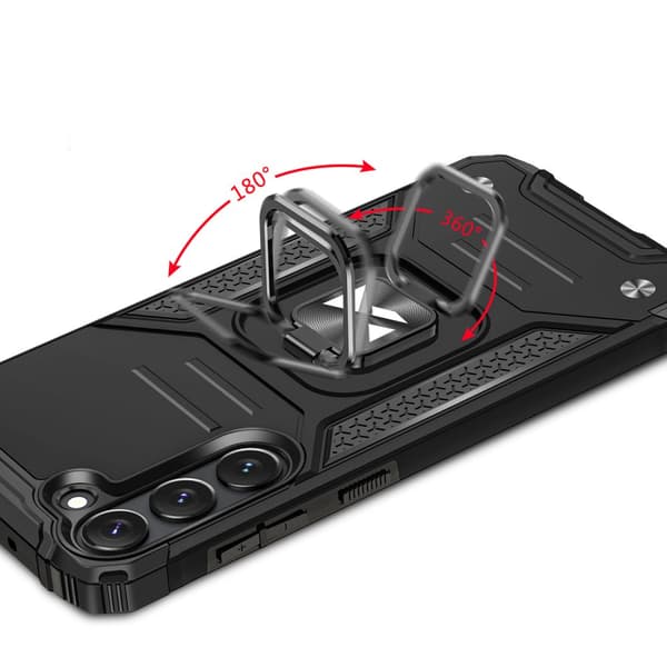 Pansarfodral till Samsung Galaxy S23+, Ring Armor magnetisk hållare, svart