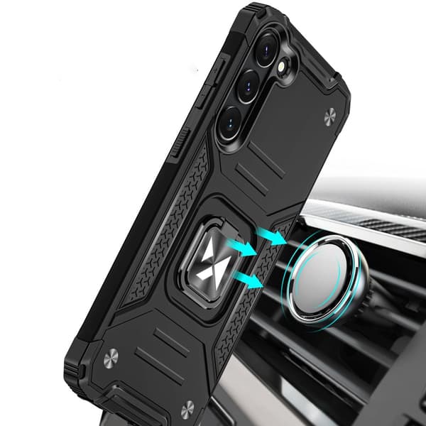 Pansarfodral till Samsung Galaxy S23+, Ring Armor magnetisk hållare, svart