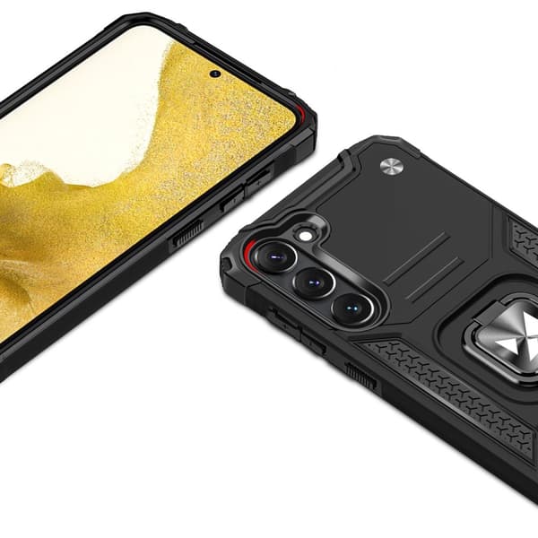 Pansarfodral till Samsung Galaxy S23+, Ring Armor magnetisk hållare, svart