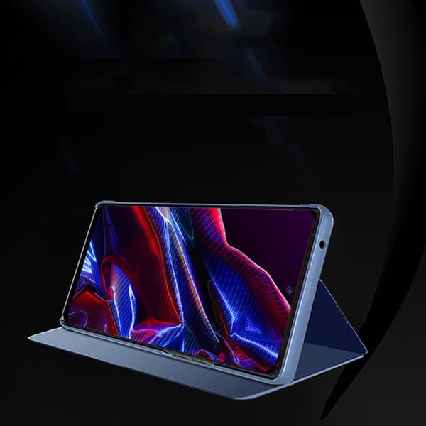 Glossy Flip-fodral för Xiaomi Redmi Note 12 5G / Poco X5 Pro 5G Clear View-fodral Rosa