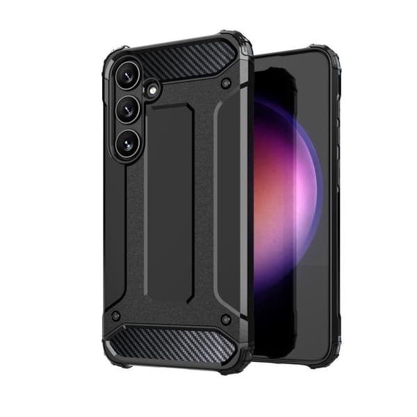 Forstærket pansret cover til Samsung Galaxy S24 Hybrid Armor, sort