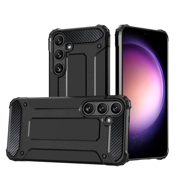 Forstærket pansret cover til Samsung Galaxy S24+ Hybrid Armor, sort
