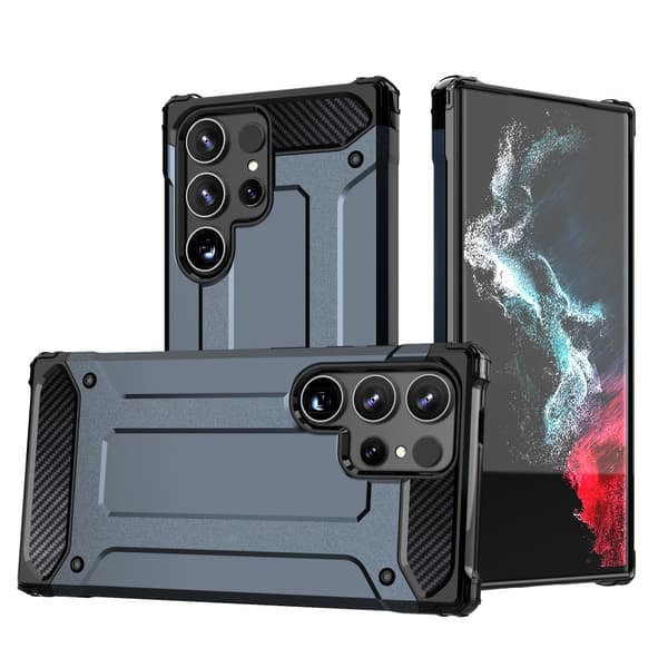 Forstærket pansret cover til Samsung Galaxy S24 Ultra Hybrid Armor, blå