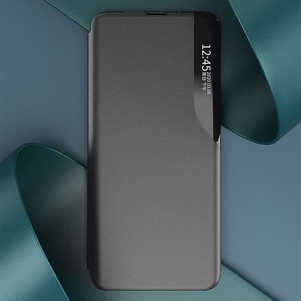 Taske til Samsung S24 Ultra med klap og stativ Eco Leather View Case, sort