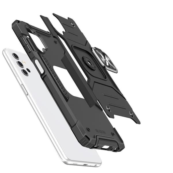 Pansret cover + magnetisk holder til Samsung Galaxy A13 5G Ring Armor sort