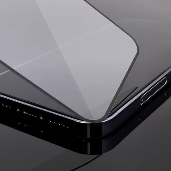 SET 2x koko näytön karkaistu lasi kehyksellä iPhone 15:lle, musta
