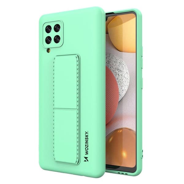 Silikone etui med stativ til Samsung Galaxy A42 5G Kickstand etui Mint