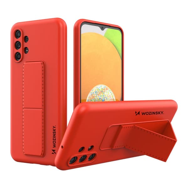 Silikone etui med et stativ til Samsung Galaxy A13 5G Kickstand Cover rødt