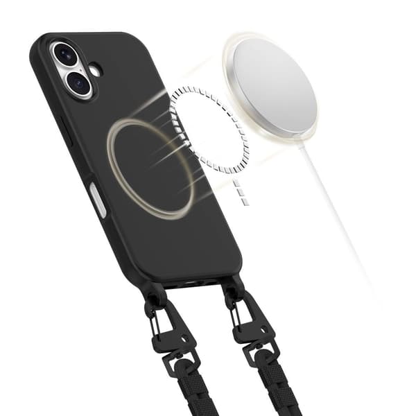 Tech-Protect bakdeksel med MagSafe og bærestropp for iPhone 16 - Svart