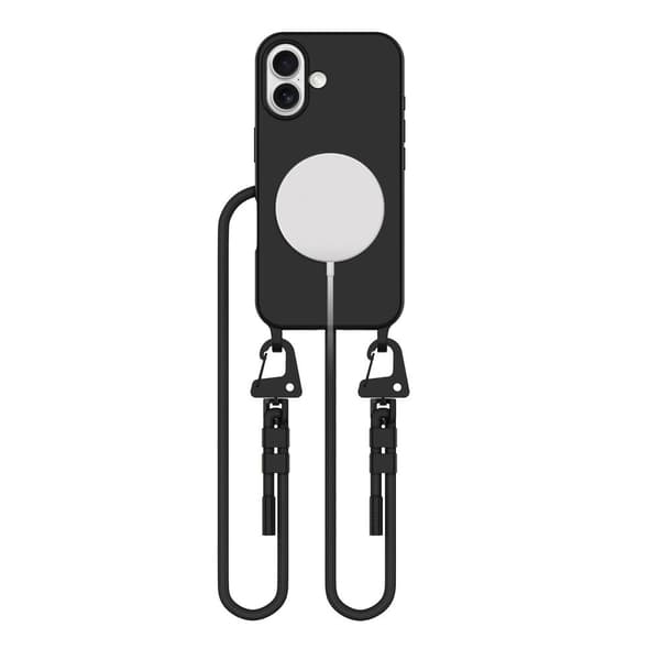 Tech-Protect takakuori MagSafe- ja kantohihnalla iPhone 16:lle - musta