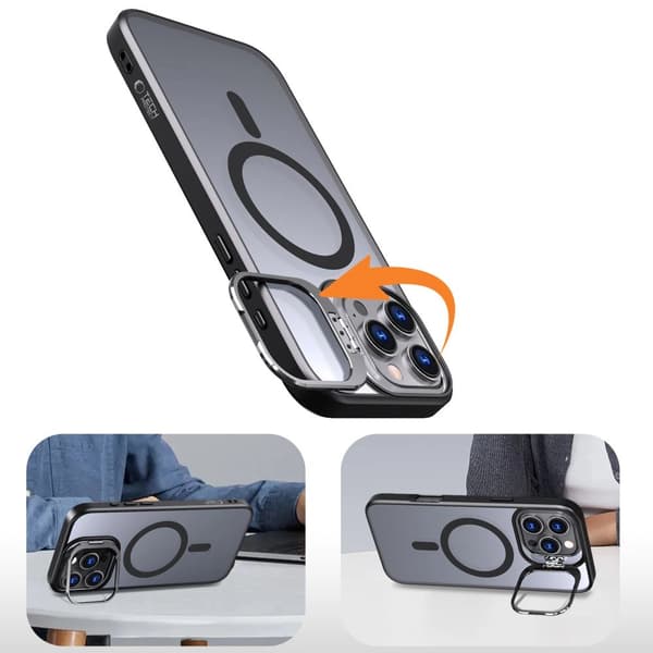 Tech-Protect takakuori MagSafe- ja jalustalla iPhone 16 Pro Max -puhelimelle