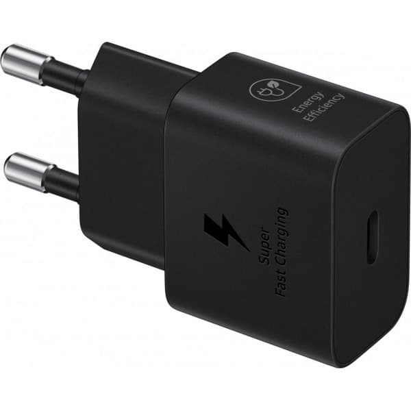 Samsung 25W USB-C GaN -netadapter og USB-C-USB-C-kabel, sort