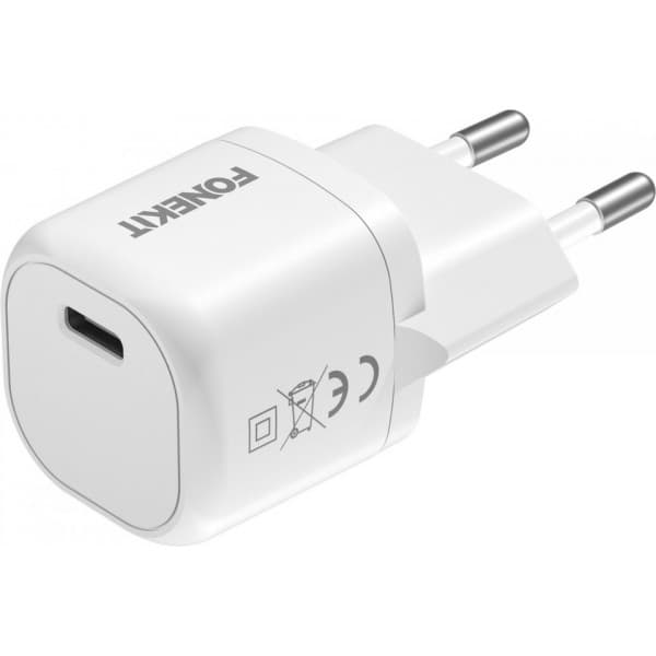 FoneKit Mini 20W -verkkovirtalaturi, USB-C, valkoinen