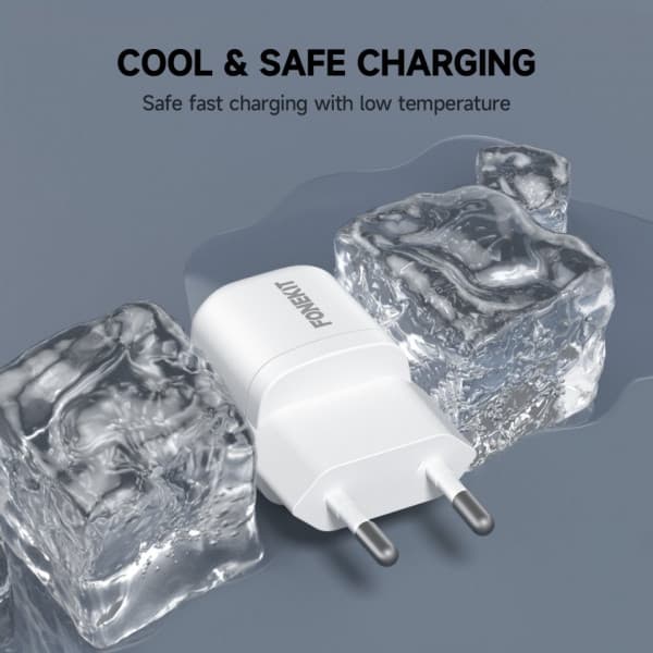 FoneKit Mini 20W -verkkovirtalaturi, USB-C, valkoinen