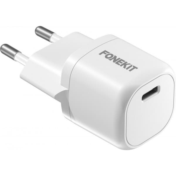 FoneKit Mini 20W -verkkovirtalaturi, USB-C, valkoinen