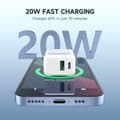 Pikkukuva 8 / 8: FoneKit Double 20W -laturi, USB-C + USB-A, valkoinen