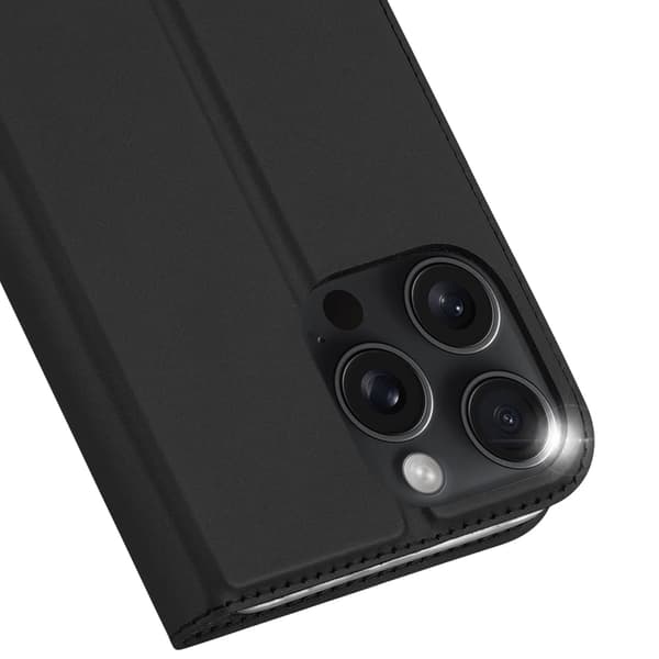 Dux Ducis Skin Pro lommebokveske for iPhone 16 Pro Max med kortlomme og stativ - Svart