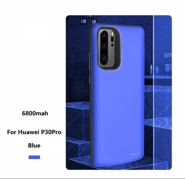 Power Case, 6800mAh Backup-batteri, Beskyttende Opladningscover,Sort til P30 Pro