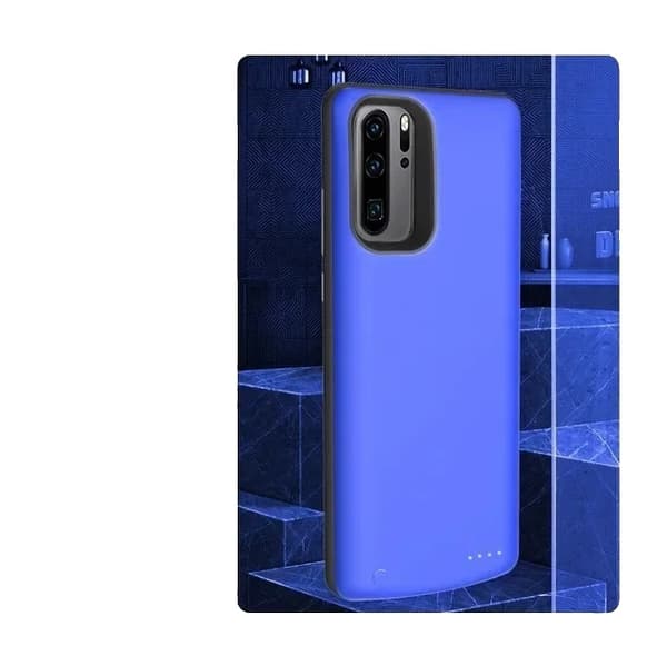 Power Case, 6800mAh Backup-batteri, Beskyttende Opladningscover,Sort til P30 Pro Blue for P30 Pro