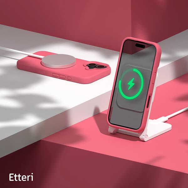 Etteri Silikonikuori MagSafe-yksiköllä iPhone 16 - Vadelma -laitteelle