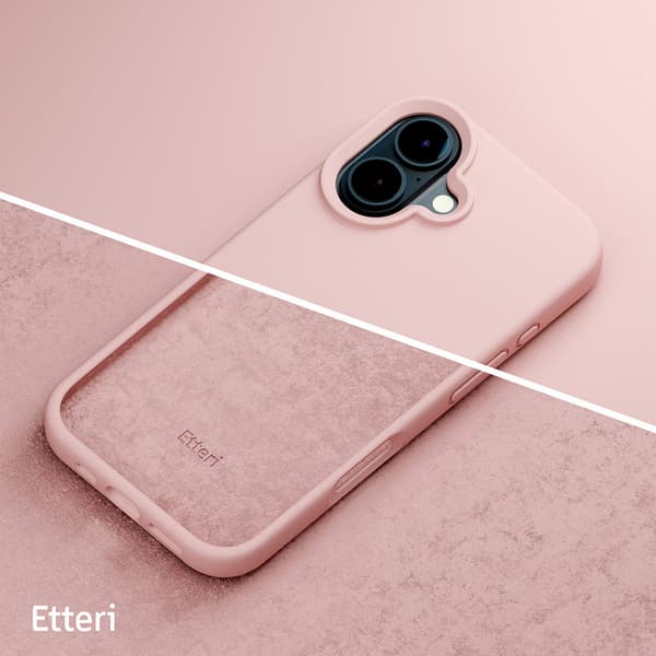 Etteri Silikonikuori iPhone 16:lle - Vaaleanpunainen