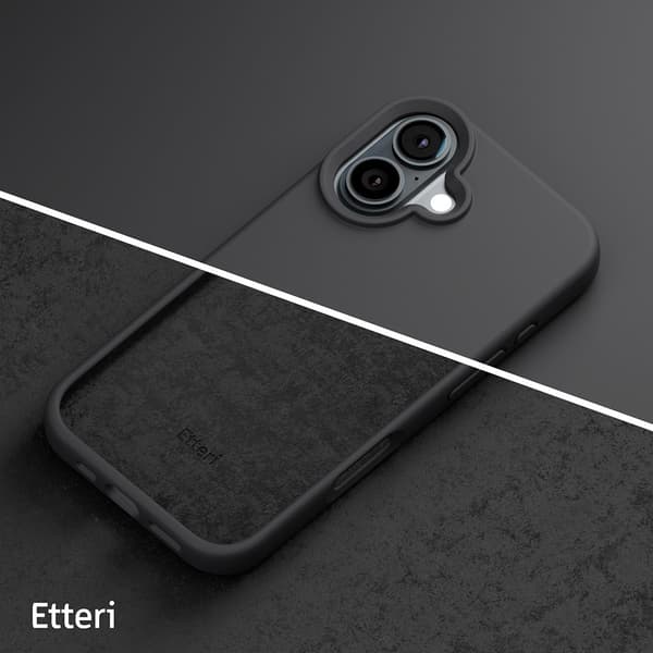 Etteri Silikonikuori iPhone 16 Plus:lle - Svart